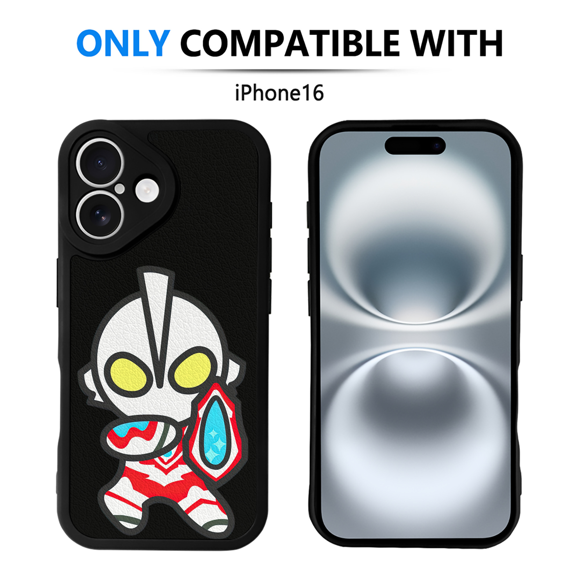 （画像用） ウルトラマン Ultraman 【iPhone 16シリーズ対応】シリコンスマホケース（レザー調） 材質：シリコン